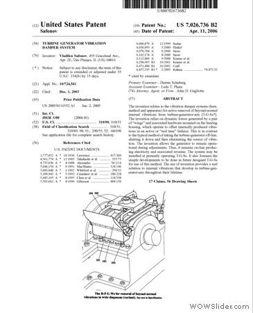 US Patent US7026736.