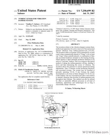 US Patent US7250699.